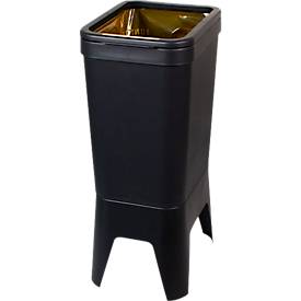 BonTon Abfallbehälter Circubin, 40 Liter, Polypropylen, offener Deckel, B 300 x T 410 x H 760 mm, anthrazit