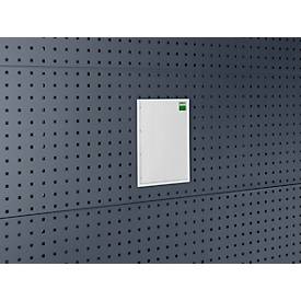 Bott Lochplatten-Einstecktasche für Dokumente Perfo, für A4-Hochformat, mit Klarsicht-Abdeckung, B 215 x T 4 x H 300 mm, lichtgrau RAL 7035