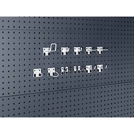 Bott Lochplatten-Zubehörsortiment Perfo, 13-teilig, 11 Haken/2 Rundhalter, Metall verzinkt, silber