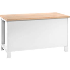 Bott Werkbank Back-Panel cubio, Stahlblech, B 2000 x T 24 x H 662 mm, lichtgrau RAL 7035