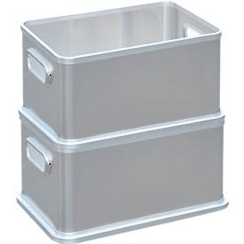 Box, aluminium, zonder deksel, 30 liter