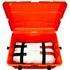Brandbegrenzungsdecke S-TYPE, für HV- und Li-Ion-Akkus, 2-seitig beschichtet, bis 1200 °C, mit Trolley Größe XL, L 4500 x B 5000 mm, HT-Silikat, gold