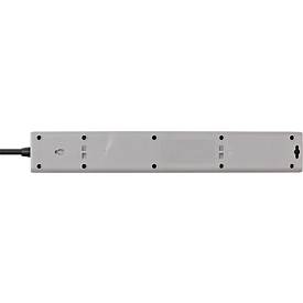 Brennenstuhl 5-fach Steckdosenleiste, mit Schalter, 1x USB-C mit Power Delivery, 2x USB-A, 45 W, grau/schwarz
