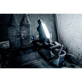 Brennenstuhl Akku-LED-Arbeitsleuchte CL 1050 MA, Clip-System, bis zu 12h, 950 lm, IP65, integrierte USB-Powerbank, schwarz