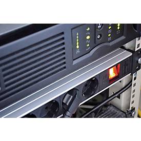Brennenstuhl Alu-Line 19' Steckdosenleiste, 9-fach, Aluminium, 45° Anordnung, 2m Kabel, IP20, schwarz/silber