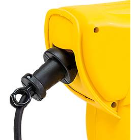 Brennenstuhl Automatische Kabeltrommel, 16+2 m Gummi-Neopren-Kabel, IP44 spritzwassergeschützt, mit Aufrollautomatik, L 140 x B 480 x H 320 mm, gelb/schwarz