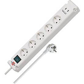 Brennenstuhl Bremounta Steckdosenleiste, 5-fach, 2 USB-C, 90° Anordnung, 3m Kabel, IP20, erhöhter Berührungsschutz, weiß