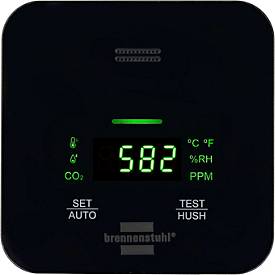 Brennenstuhl CO2 Messgerät C2M L 4050, präzise Überwachung, Ampelanzeige, Tisch-/Wandmontage, batteriebetrieben, schwarz
