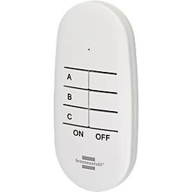 Brennenstuhl Comfort-Line Funkschalt-Set MINI 3+1, 3 Funksteckdosen, 1 Handsender, bis 2300 W, 25 m Reichweite, für den Innenbereich, erhöhter Berührungsschutz, B 148 x H 100 mm, weiß, inkl. Batterien