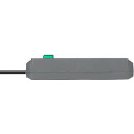 Brennenstuhl Eco-Line Steckdosenleiste, 3 Schutzkontaktsteckdosen, 45°-Anordnung, erhöhter Berührungsschutz, 1,5 m Kabellänge, L 215 x B 95 x T 60, silbergrau