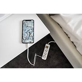 Brennenstuhl Eco-Line Steckdosenleiste, 3 Schutzkontaktsteckdosen, 45°-Anordnung, erhöhter Berührungsschutz, 1,5 m Kabellänge, L 215 x B 95 x T 60, weiß