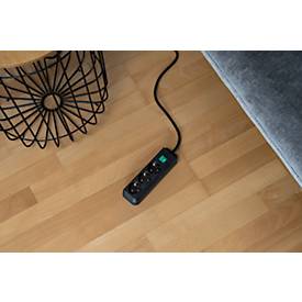 Brennenstuhl Eco-Line Steckdosenleiste, 3 Schutzkontaktsteckdosen, 45°-Anordnung, erhöhter Berührungsschutz, 3 m Kabellänge, L 240 x B 90 x T 60, schwarz