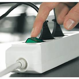 Brennenstuhl Eco-Line Steckdosenleiste, 3 Schutzkontaktsteckdosen, 45°-Anordnung, erhöhter Berührungsschutz, 5 m Kabellänge, L 215 x B 95 x T 60, weiß