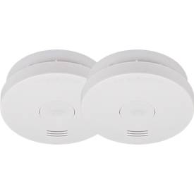 Brennenstuhl Feuermelder 2er-Set RML 3100, 10-Jahres-Batterie, 85 dB Alarmsignal, Stummschaltung, Q-Siegel, VdS-zertifiziert, ⌀ 100 x H 31 mm, weiß