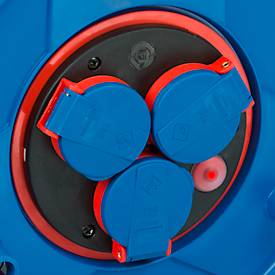 Brennenstuhl Garant Bretec Gewerbe-/Baustellen-Kabeltrommel, 25 meter, IP44, Bretec-Drehkontakt, Gummi-Neopren, cablepilot, blau/schwarz