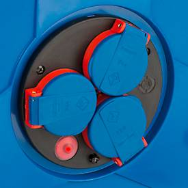 Brennenstuhl Garant Gewerbe-/Baustellen-Kabeltrommel, 25 m RN-Kabel, IP44, cablepilot Tragegriff, Drehgriff, L 190 x H 370 mm, blau/rot/schwarz