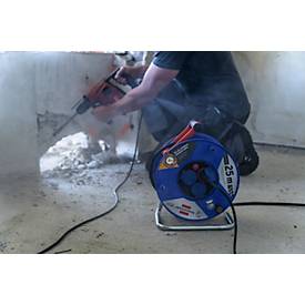 Brennenstuhl Garant Gewerbe-/Baustellen-Kabeltrommel, 25 m RN-Kabel, IP44, cablepilot Tragegriff, Drehgriff, L 190 x H 370 mm, blau/rot/schwarz