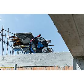 Brennenstuhl Garant Kabeltrommel, 50 meter, 3 Schutzkontaktsteckdosen, Bremaxx-Kabel, cablepilot Tragegriff, IP44, für Außenbereiche, L 200 x B 290 x H 360 mm, blau/schwarz