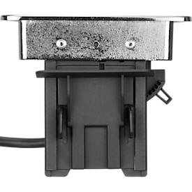 Brennenstuhl Indesk Power USB-Charger, 3 Schutzkontakt-Steckdosen, 2 USB-Ladebuchsen, versenkbar, 2 m Kabel, silber/schwarz