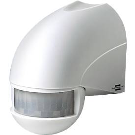 Brennenstuhl Infrarot-Bewegungsmelder PIR 180, Innen-/Außenbereich, 180° Erfassungswinkel, 12 m Reichweite, IP44, 230 V, einstellbare Einschaltdauer, B 65 x H 90 mm, weiß