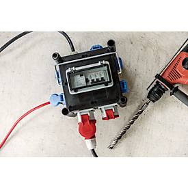 Brennenstuhl kompakter Gummi-Stromverteiler, 1x CEE 400 V/16 A Stecker, 2 x CEE 400 V/16 A Steckdosen, 5 x 230 V/16 A Schutzkontakt-Steckdosen, FI-Schutzschalter, temperaturbeständig -30°C bis +80°C, stabiler Metalltragegriff
