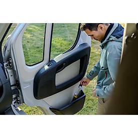 Brennenstuhl LED Akku-Werkstattleuchte WL 500 A, 520 lm, 3 Schaltstufen, Standfuß mit Magnet, drehbarer Haken, Li-Ion Akku, USB-Ladekabel, B 44 x H 300 x T 35 mm, orange/schwarz