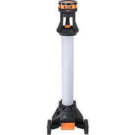 Brennenstuhl LED Baustrahler TU 23050 M, 360° Rundumlicht, Teleskopstrahler, 2 Schutzkontaktsteckdosen, IP54, Kabellänge 5m, B 430 x H 131 - 173 mm, schwarz/silber