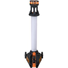 Brennenstuhl LED Baustrahler TU 23050 M, 360° Rundumlicht, Teleskopstrahler, 2 Schutzkontaktsteckdosen, IP54, Kabellänge 5m, B 430 x H 131 - 173 mm, schwarz/silber