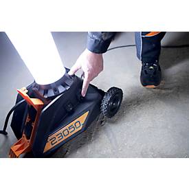 Brennenstuhl LED Baustrahler TU 23050 M, 360° Rundumlicht, Teleskopstrahler, 2 Schutzkontaktsteckdosen, IP54, Kabellänge 5m, B 430 x H 131 - 173 mm, schwarz/silber