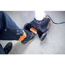 Brennenstuhl LED Baustrahler TU 23050 M, 360° Rundumlicht, Teleskopstrahler, 2 Schutzkontaktsteckdosen, IP54, Kabellänge 5m, B 430 x H 131 - 173 mm, schwarz/silber