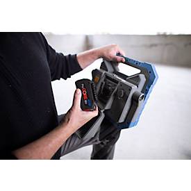 Brennenstuhl LED Hybrid Arbeitsstrahler BS 8050 MH, 82 W, Akku- und Netzbetrieb, dimmbar, 7900 lm, 5000K, IP55, L 310 x B 310 x H 180 mm, blau/grau