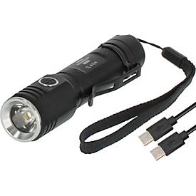 Brennenstuhl LuxPremium TL 410 A LED-Taschenlampe, 400 Lumen, Aluminium, USB C, IP44, 131m Leuchtweite, schwarz