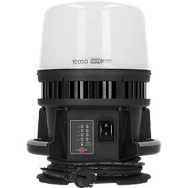 Brennenstuhl Multi Battery LED 360° Hybrid Baustrahler, Akku-Statusanzeige, 4 Schaltstufen, Netz- & Akkubetrieb, 100W, 12000 lm, IP54, schwarz