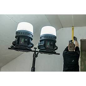 Brennenstuhl Multi Battery LED 360° Hybrid Baustrahler, Akku-Statusanzeige, 4 Schaltstufen, Netz- & Akkubetrieb, 100W, 12000 lm, IP54, schwarz