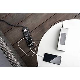 Brennenstuhl Outdoor Steckdosenleiste, 3-fach, mit Schalter, 2 m Kabel, selbstschließende Deckel, IP44, L 60 x B 340 x T 115 mm, schwarz