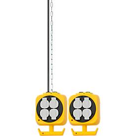 Pendel-Stromverteiler, Kabellänge 5 m, mit 3 m Stahl-Gliederkette
