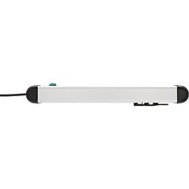 Brennenstuhl Premium-Alu-Line Steckdosenleiste, 8-fach, Aluminium, 3m Kabel, beleuchteter Sicherheitsschalter, 45°-Anordnung, schwarz/silber