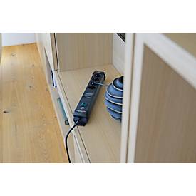 Brennenstuhl Premium-Line 4er-Steckdosenleiste, 1,8 m Kabel, 60.000A Überspannungsschutz, Sicherheitsschalter, L 448 x B 60 x T 120 mm, schwarz