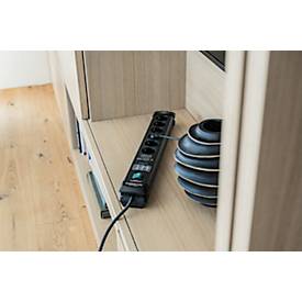 Brennenstuhl Premium-Line 6er-Steckdosenleiste, 1,8 m Kabel, 26.000A Überspannungsschutz, Sicherheitsschalter, L 515 x B 67 x T 90 mm, schwarz