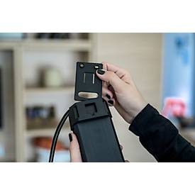 Brennenstuhl Premium-Line Mehrfach-Steckdosenleiste, 4-fach, Aufhängevorrichtung, beleuchteter Sicherheitsschalter, 45°-Anordnung, lichtgrau/schwarz