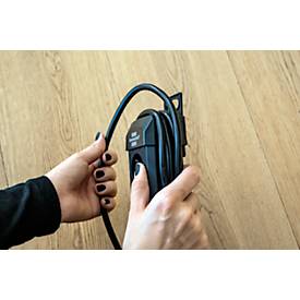 Brennenstuhl Premium-Line Mehrfach-Steckdosenleiste, 8-fach, Aufhängevorrichtung, beleuchteter Sicherheitsschalter, 45°-Anordnung, lichtgrau/schwarz 