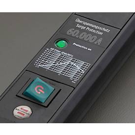 Brennenstuhl Premium-Line Steckdosenleiste, 6-fach, Überspannungsschutz 60.000A, 2 USB-Anschlüsse, 3m Kabel, schwarz