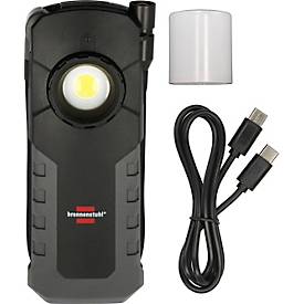 Brennenstuhl Professional Akku LED Handlampe HL 1000 ACW, 1380 Lumen, 360° Diffusor, USB C/Wireless Ladefunktion, IP54, grau/schwarz
