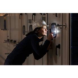 Brennenstuhl Professional Akku LED Handlampe HL 1000 ACW, 1380 Lumen, 360° Diffusor, USB C/Wireless Ladefunktion, IP54, grau/schwarz