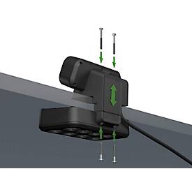 Brennenstuhl Tischsteckdosenleiste estilo Duplex, 9 Steckdosen, Überspannungsschutz 19.500 A, USB-C/USB-A, Edelstahl, schwarz/silber