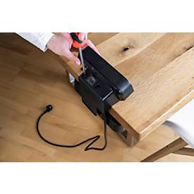 Brennenstuhl Tischsteckdosenleiste estilo Duplex, 9 Steckdosen, Überspannungsschutz 19.500 A, USB-C/USB-A, Edelstahl, schwarz/silber