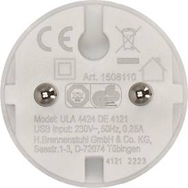 Brennenstuhl USB Steckdosenadapter, Kompaktes Design, USB-A Anschlüsse, IP44 Standard, Weiß