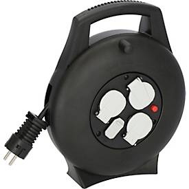 Brennenstuhl Vario Line Kabelbox VL2-X, 3-fach Steckdose, 2 USB, 10m Kabel, Überhitzungsschutz, schwarz