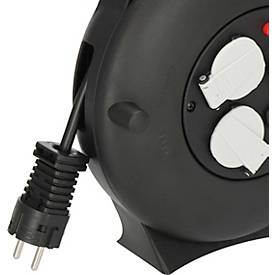 Brennenstuhl Vario Line Kabelbox VL2-X, 3-fach Steckdose, 2 USB, 10m Kabel, Überhitzungsschutz, schwarz