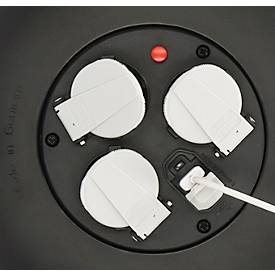 Brennenstuhl Vario Line Kabelbox VL2-X, 3-fach Steckdose, 2 USB, 10m Kabel, Überhitzungsschutz, schwarz